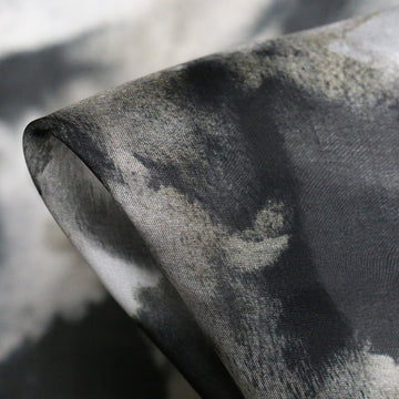 Ink Blossom Silk Chiffon