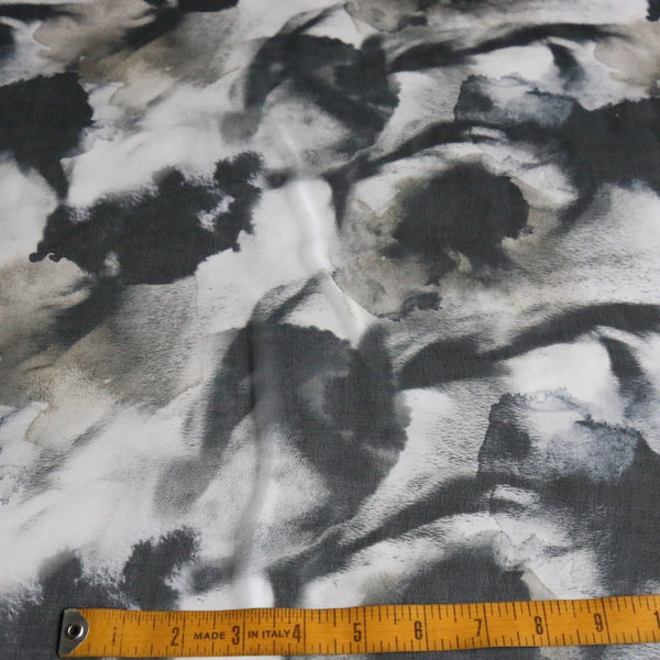 Ink Blossom Silk Chiffon