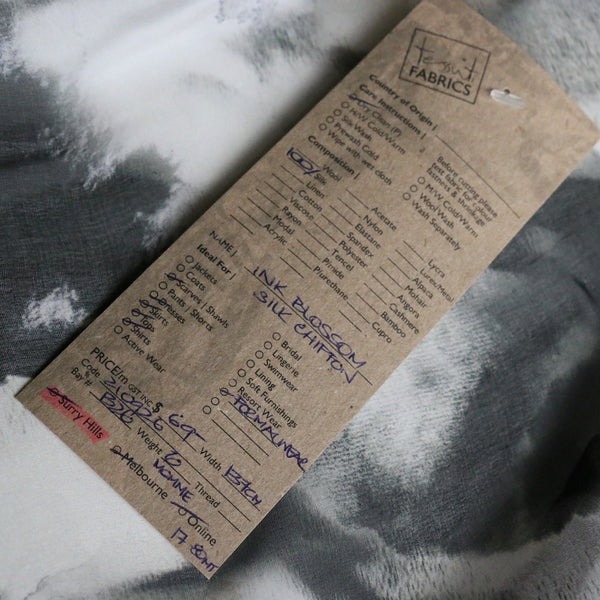Ink Blossom Silk Chiffon