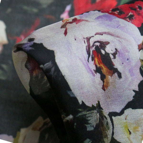 Bouquet Noir Silk Chiffon