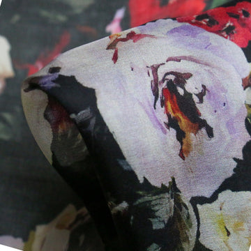 Bouquet Noir Silk Chiffon
