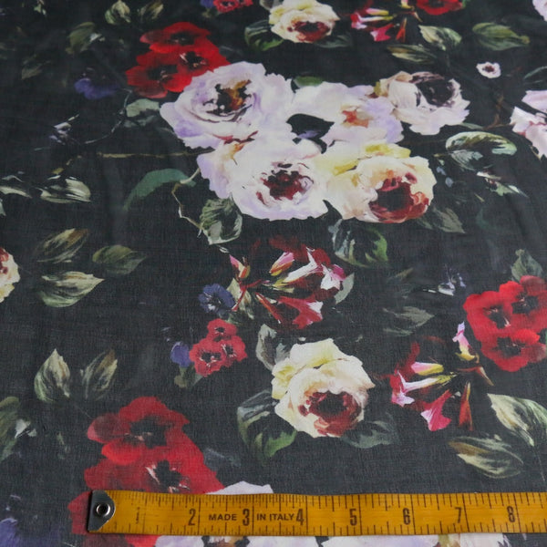 Bouquet Noir Silk Chiffon