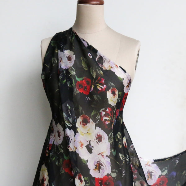 Bouquet Noir Silk Chiffon
