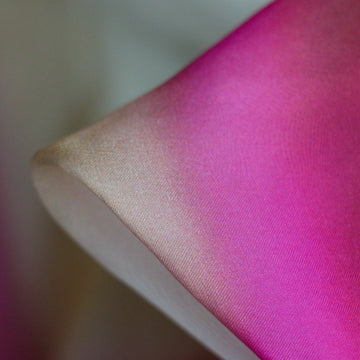 Ombre Check Fuchsia Silk Georgette