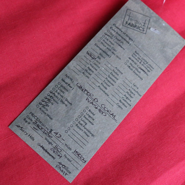 Linford Coral Washed Linen