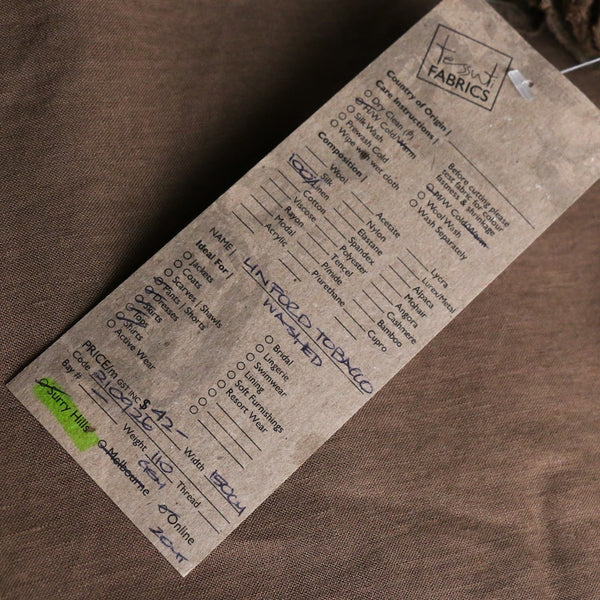 Linford Tobacco Washed Linen