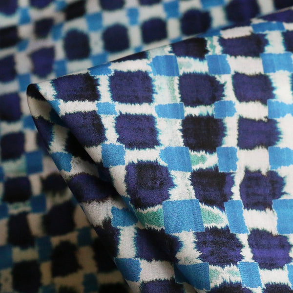 Tie Dye Check Blue - Liberty Tana Lawn™