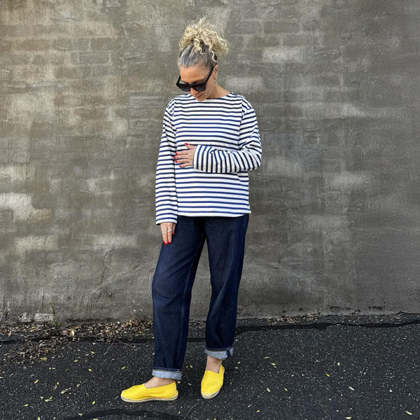 Shikku Stripe Off White/Bluette