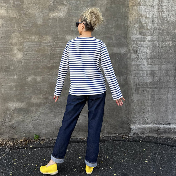 Shikku Stripe Off White/Bluette
