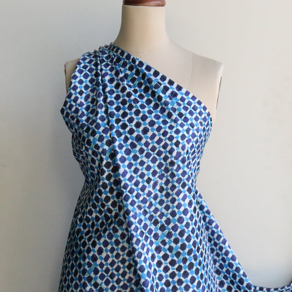 Tie Dye Check Blue - Liberty Tana Lawn™