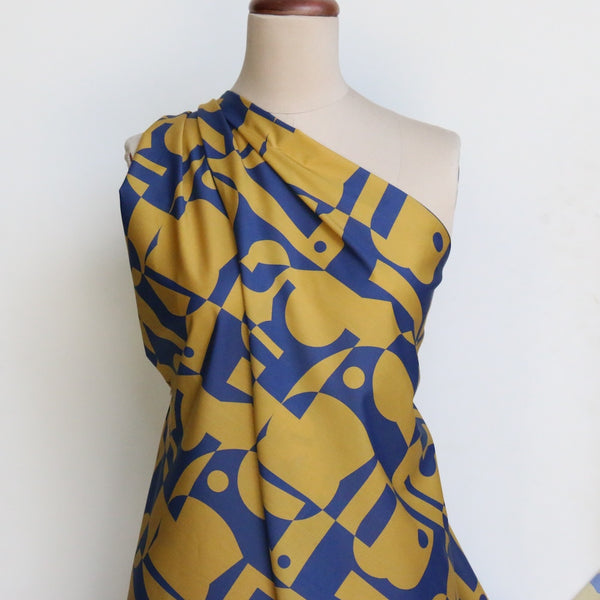 Composition Ochre/Navy - Liberty Tana Lawn™