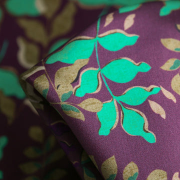 Flora Viola Silk Satin