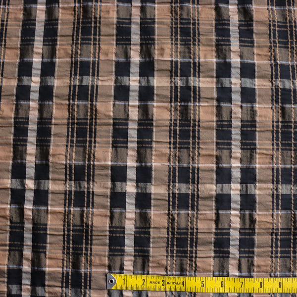 Plaid Seersucker Tan/Black