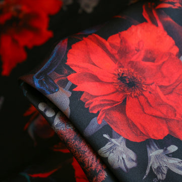 Persephone Black Silk Satin