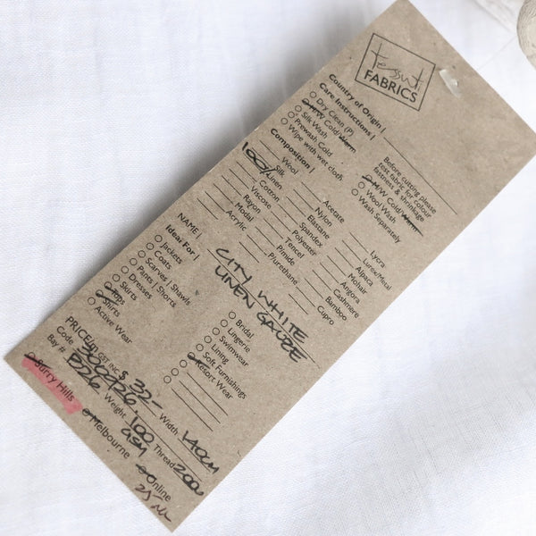 City White Washed Linen Gauze