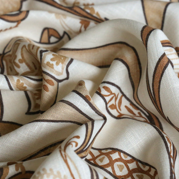 Tuscany Adventure Ivory Printed Linen