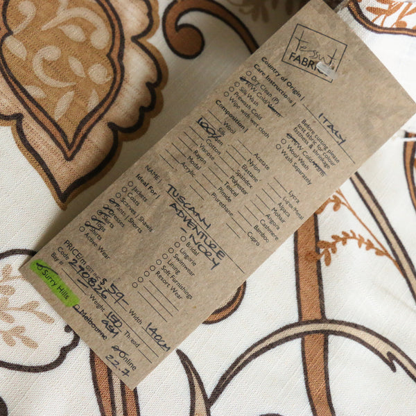 Tuscany Adventure Ivory Printed Linen