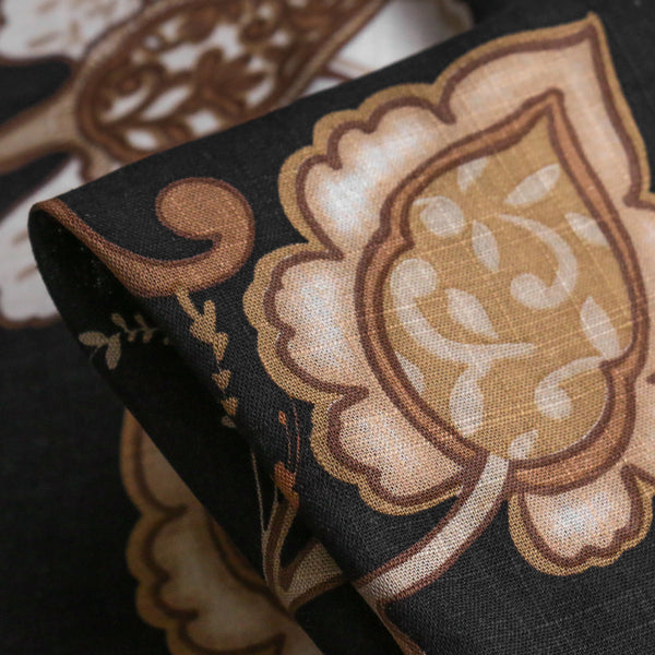 Tuscany Adventure Nero Printed Linen