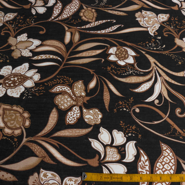 Tuscany Adventure Nero Printed Linen