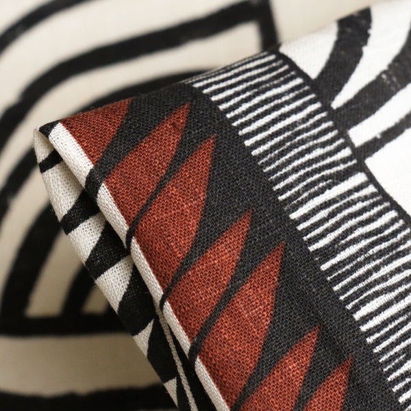 Tribu Stripe Border Print  Printed Linen