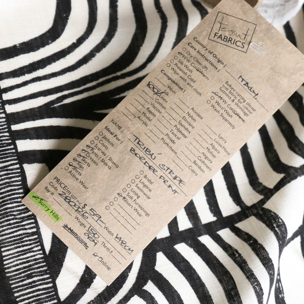 Tribu Stripe Border Print  Printed Linen