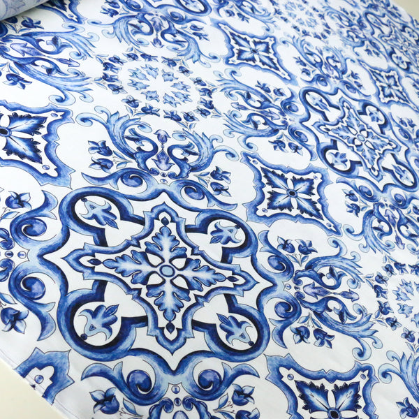 Taormina Blue Printed Linen