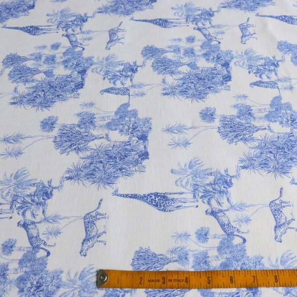 Blue Scene Linen Gauze