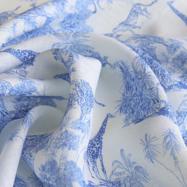Blue Scene Linen Gauze