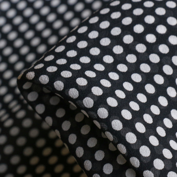 Pois Nero Silk Georgette