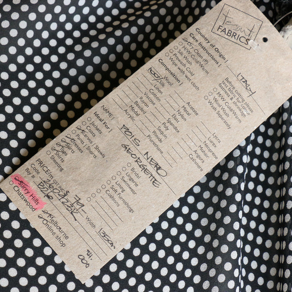Pois Nero Silk Georgette