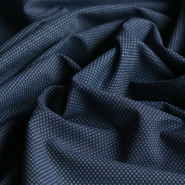 Indigo Mini Spot Chambray Shirting