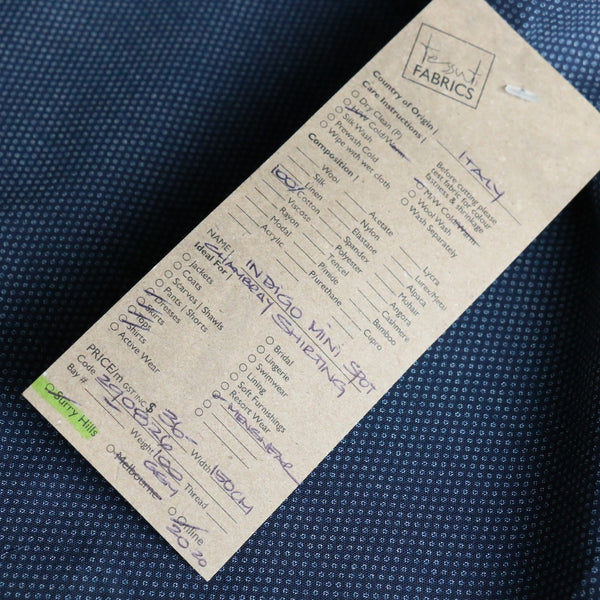 Indigo Mini Spot Chambray Shirting