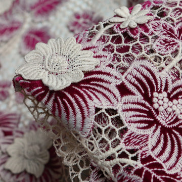 Berry 3-D Guipure Lace