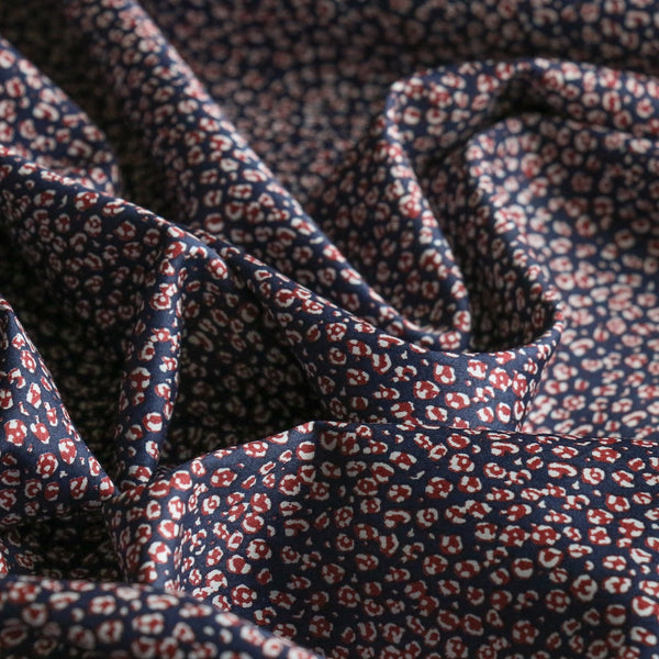 Buds + Blooms Red/Navy Cotton Shirting