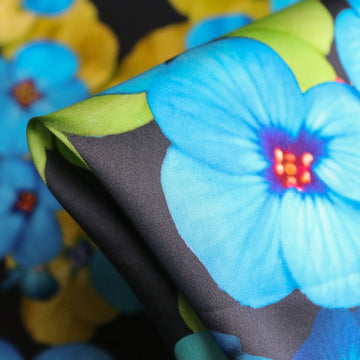 Rosaria Bloom Stretch Viscose/Silk Satin