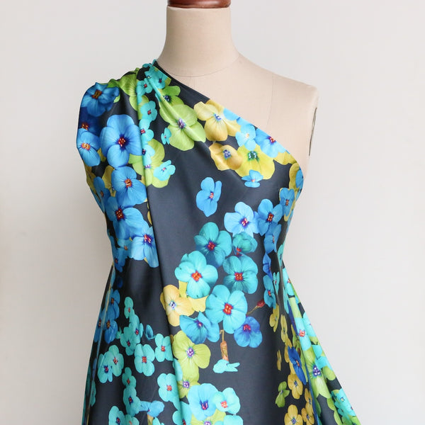 Rosaria Bloom Stretch Viscose/Silk Satin