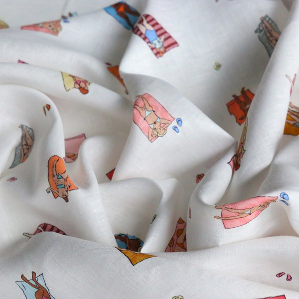 Sunbathers Printed Linen