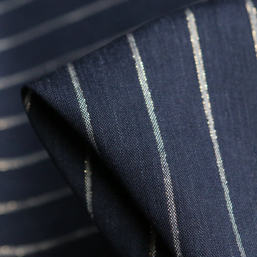 Maje Navy Lurex Stretch Linen/Viscose