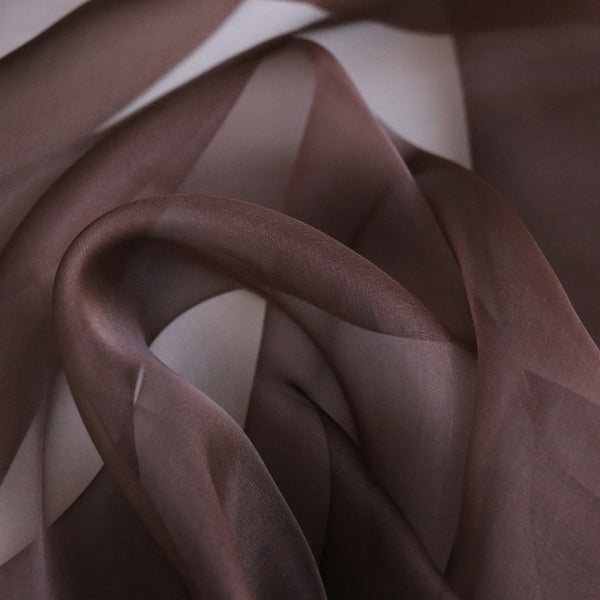 Brown Silk Organza