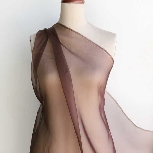 Brown Silk Organza