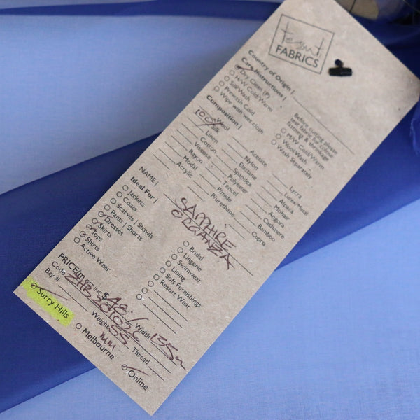 Sapphire Silk Organza