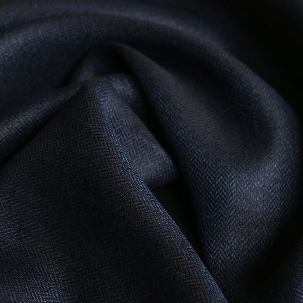 Pisa Navy/Black Herringbone Linen