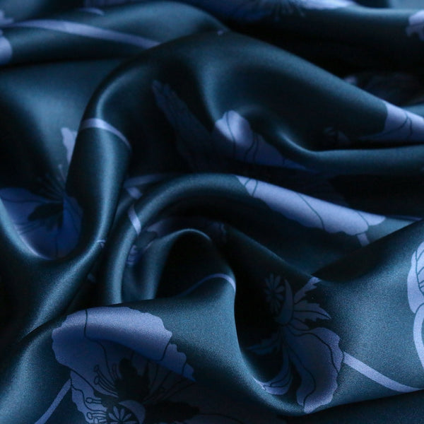 Fragile Bloom Navy - Liberty Belgravia Silk Satin