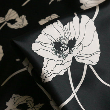 Fragile Blooms Black - Liberty Belgravia Siilk Satin