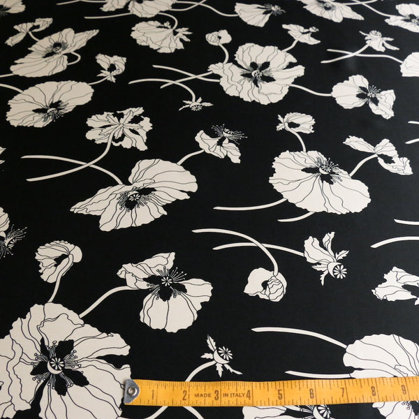 Fragile Blooms Black - Liberty Belgravia Silk Satin