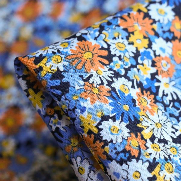 Fiori Blue Linen/Cotton