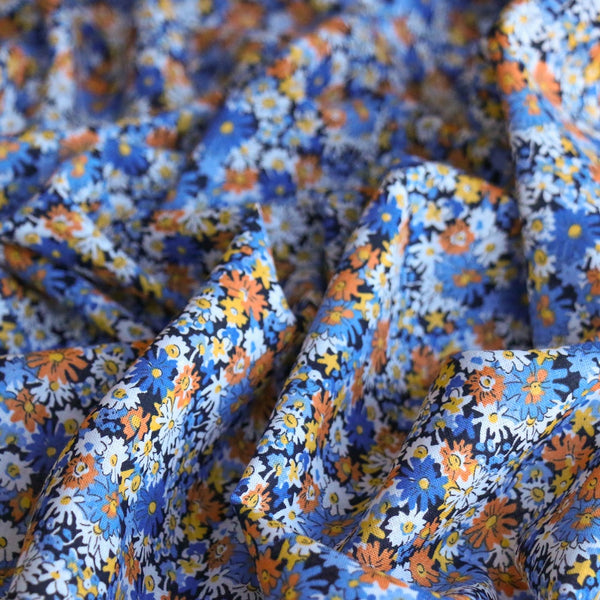 Fiori Blue Linen/Cotton