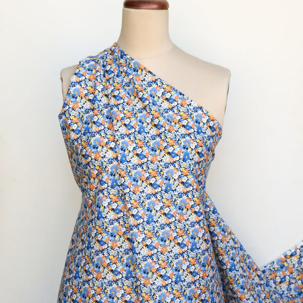 Fiori Blue Linen/Cotton