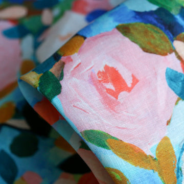 Floral Strokes Printed Linen