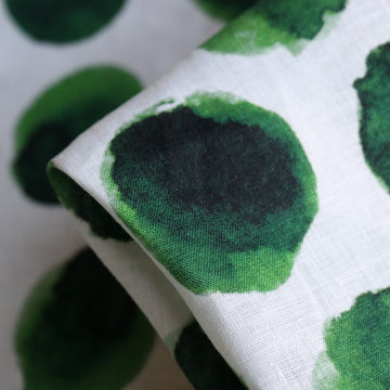 Sumi Verde Dots Printed Linen